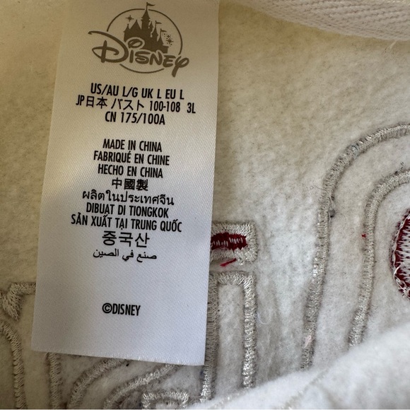 Disney World Christmas Holidays 2023 Women Embroidered Cream Red Pullover Sz L - Picture 8 of 8
